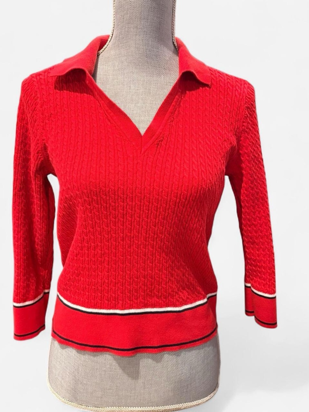 100% Cotton Tommy Hilfiger Cable Knit Top, Size M